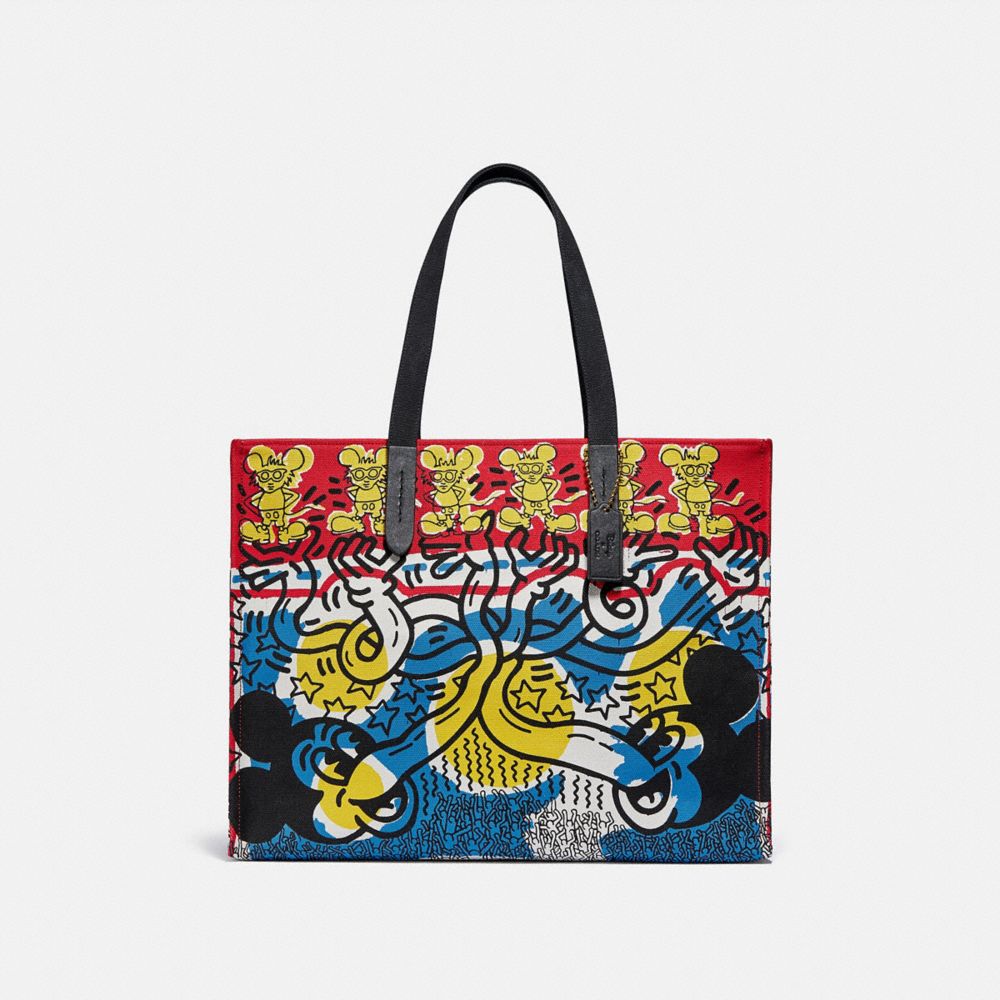 DISNEY MICKEY MOUSE X KEITH HARING TOTE 42 - OL/BLUE MULTI - COACH 5227