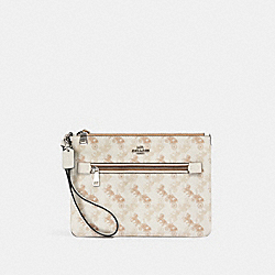 GALLERY POUCH WITH HORSE AND CARRIAGE PRINT - SV/CREAM BEIGE MULTI - COACH 530