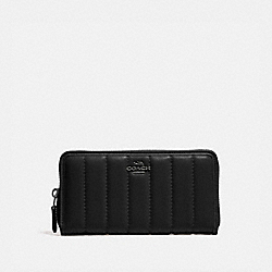 COACH 5321 Accordion Zip Wallet With Quilting PEWTER/BLACK