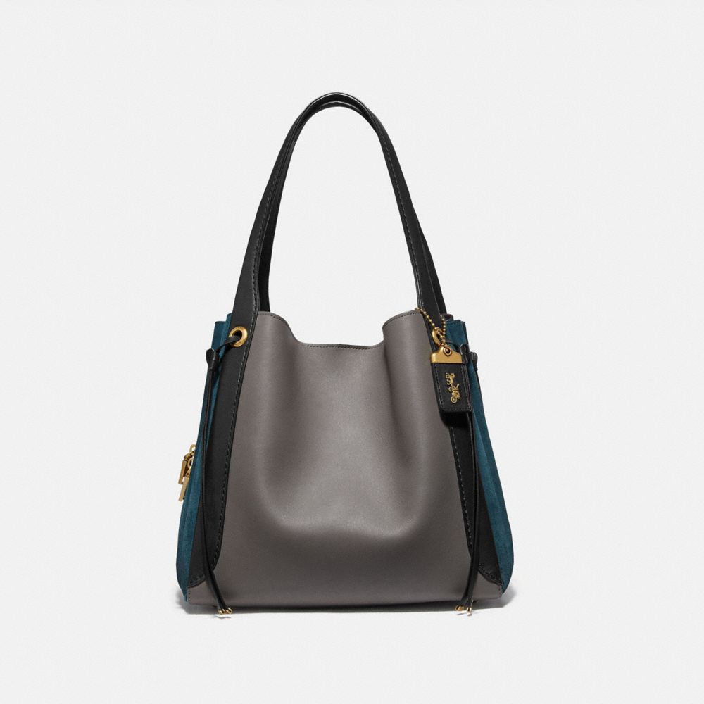 COACH Harmony Hobo In Colorblock - BRASS/HEATHER GREY MULTI - 53353