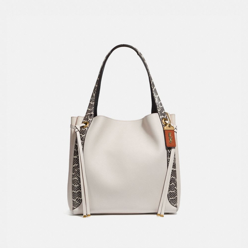 HARMONY HOBO IN COLORBLOCK WITH SNAKESKIN DETAIL - B4/CHALK - COACH 53355