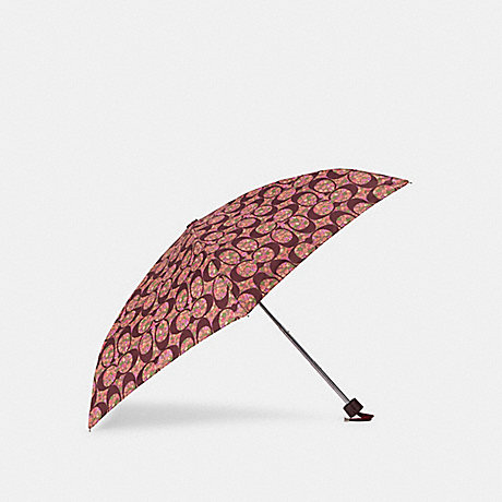 COACH Mini Umbrella In Signature Posey Cluster Print - SILVER/BRIGHT MULTI - 5335