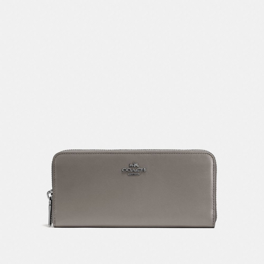 SLIM ACCORDION ZIP WALLET - DK/HEATHER GREY - COACH 53707