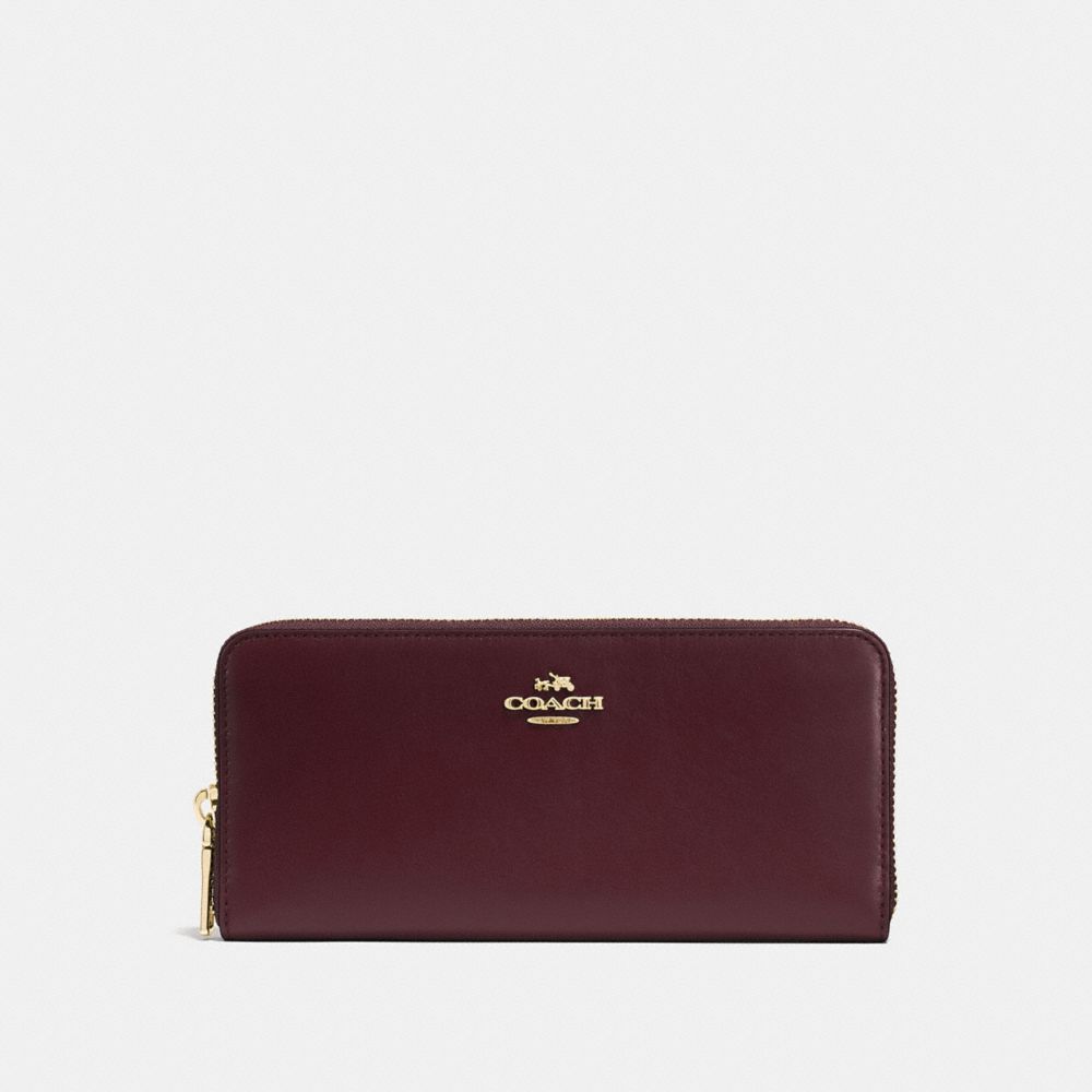 SLIM ACCORDION ZIP WALLET - LI/OXBLOOD - COACH 53707