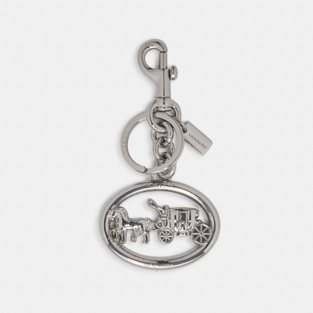 COACH HORSE AND CARRIAGE BAG CHARM - SILVER - 5397