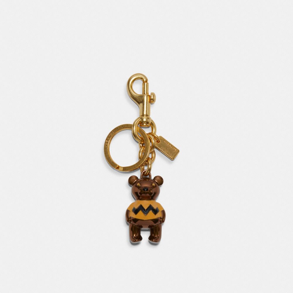 COACH COACH X PEANUTS CHARLIE BROWN BEAR BAG CHARM - IM/OCHRE - 5398