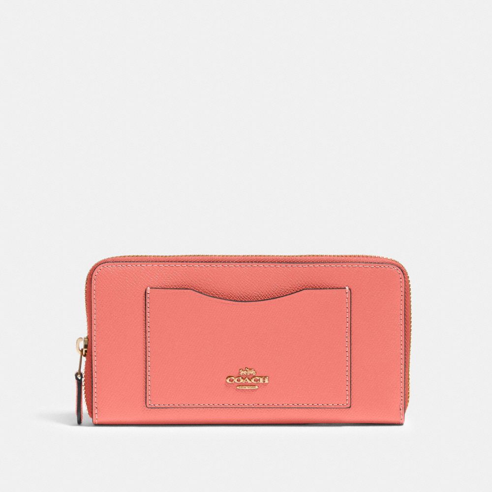 ACCORDION ZIP WALLET - IM/BRIGHT CORAL - COACH 54007