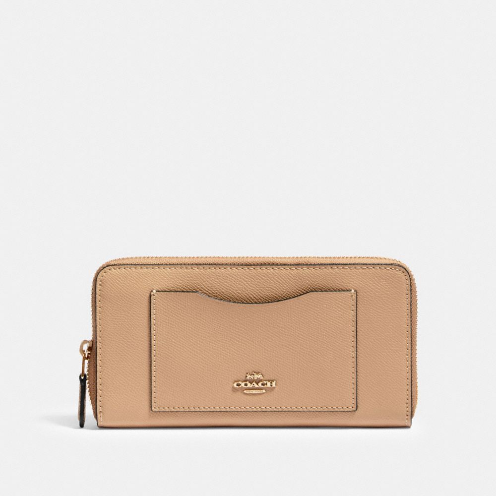 COACH 54007 Accordion Zip Wallet IM/TAUPE