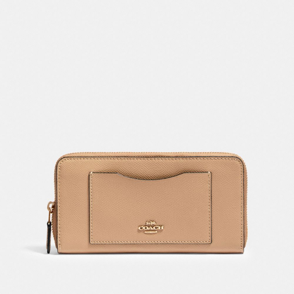 COACH 54007 ACCORDION ZIP WALLET IM/TAUPE