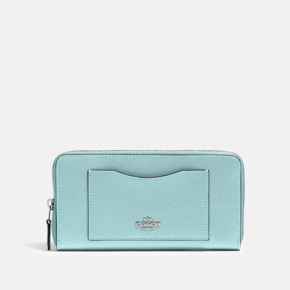 COACH ACCORDION ZIP WALLET - SV/SEAFOAM - 54007