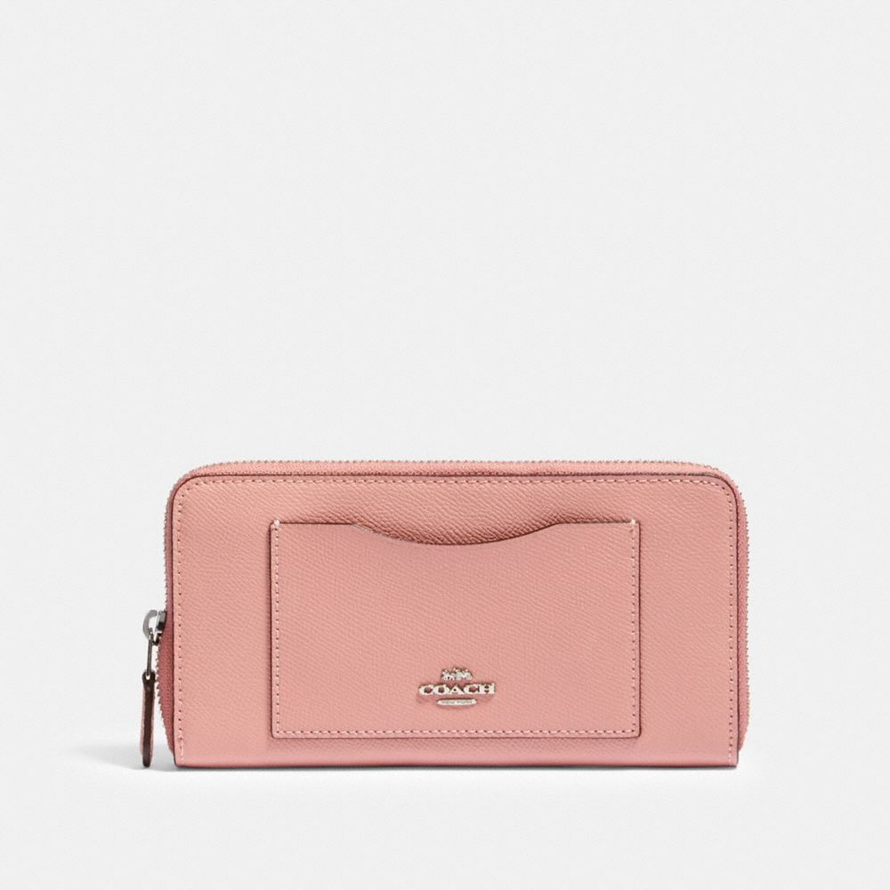 COACH 54007 ACCORDION ZIP WALLET SV/LIGHT BLUSH