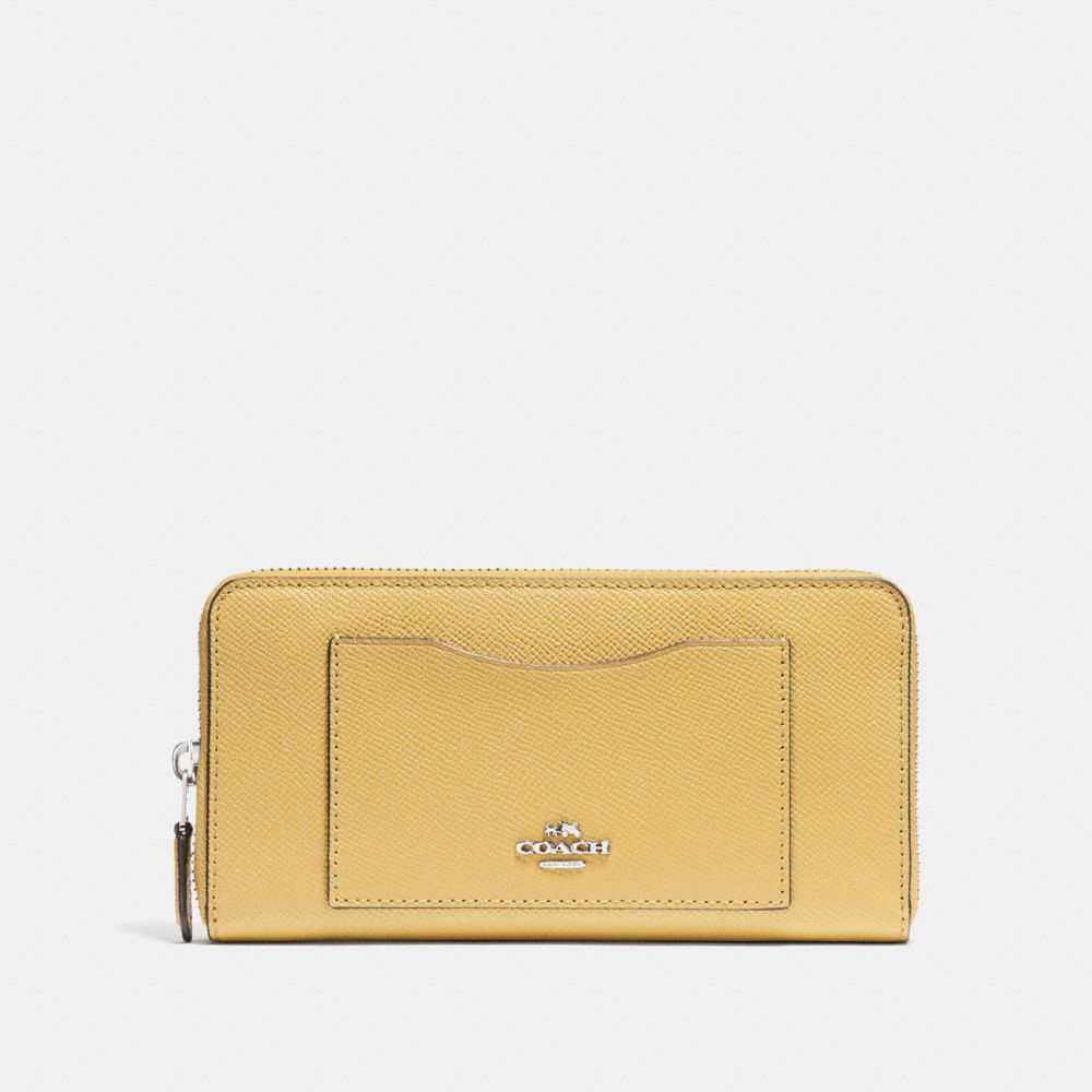 COACH 54007 ACCORDION ZIP WALLET SV/LIGHT-YELLOW