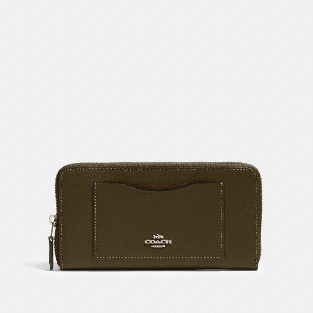 COACH 54007 ACCORDION ZIP WALLET SV/CARGO GREEN