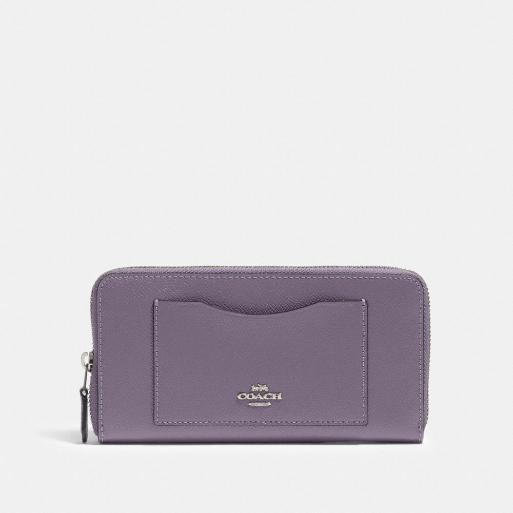 COACH ACCORDION ZIP WALLET - SV/VINTAGE PURPLE - 54007