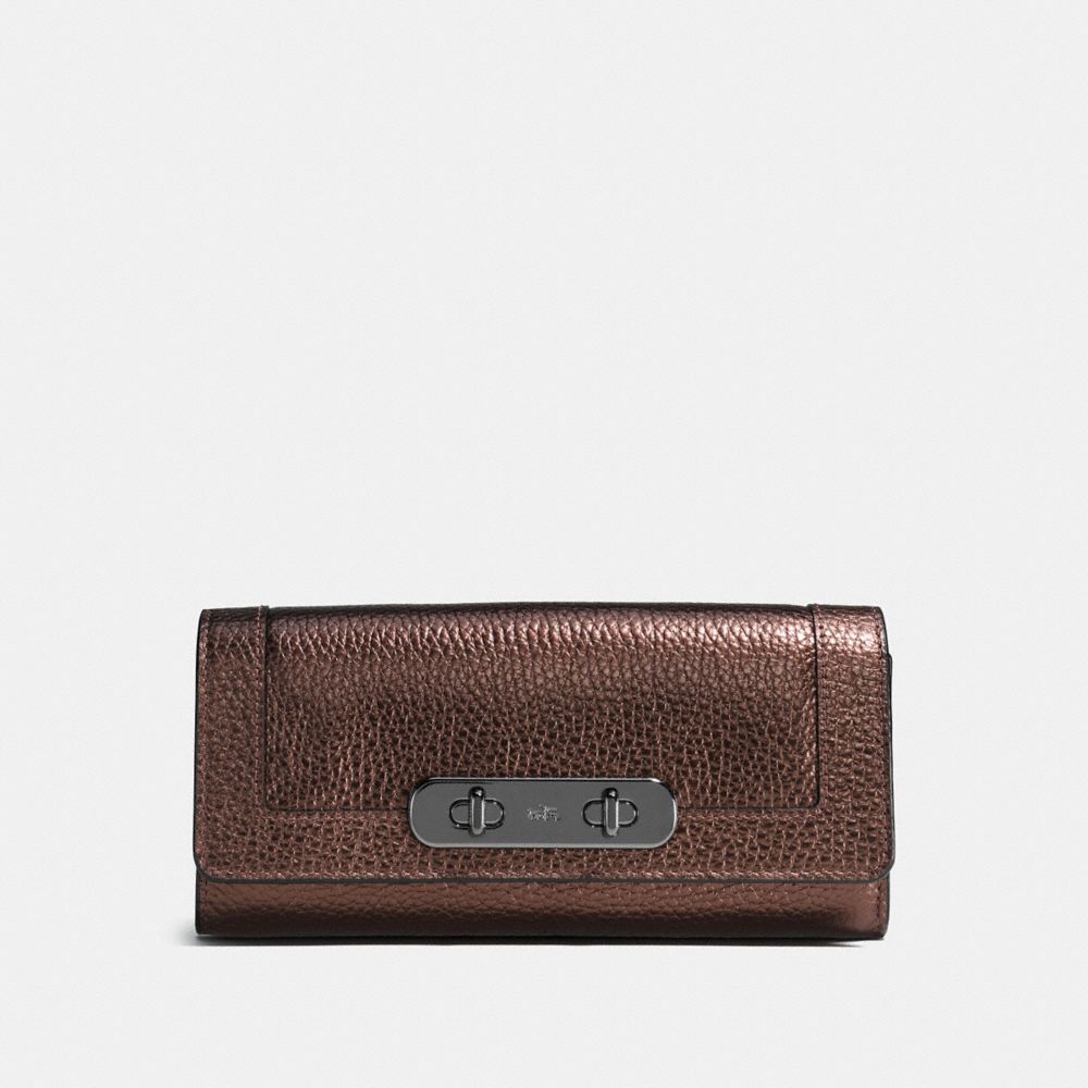 COACH SWAGGER SLIM ENVELOPE WALLET - BRONZE/DARK GUNMETAL - COACH 54062