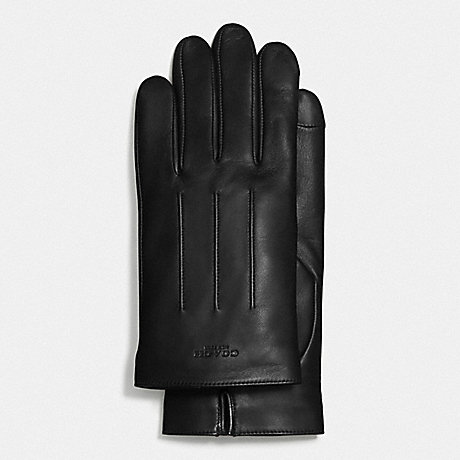 COACH 54182 LEATHER GLOVES BLACK