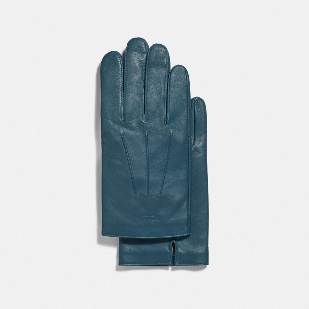 COACH LEATHER GLOVES - DENIM - 54182