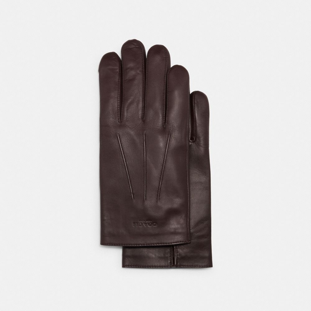 LEATHER GLOVES - NEW OXBLOOD - COACH 54182