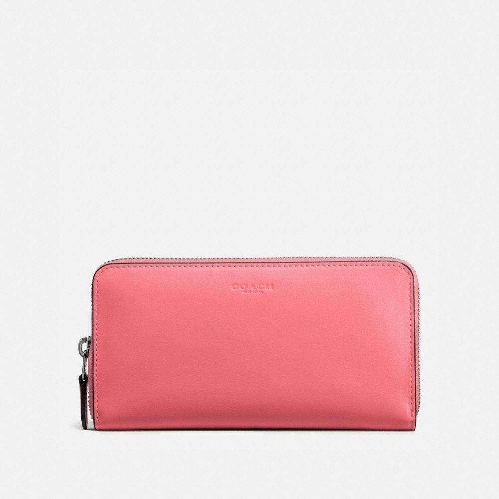 COACH ACCORDION ZIP WALLET - PEONY/DARK GUNMETAL - 54300