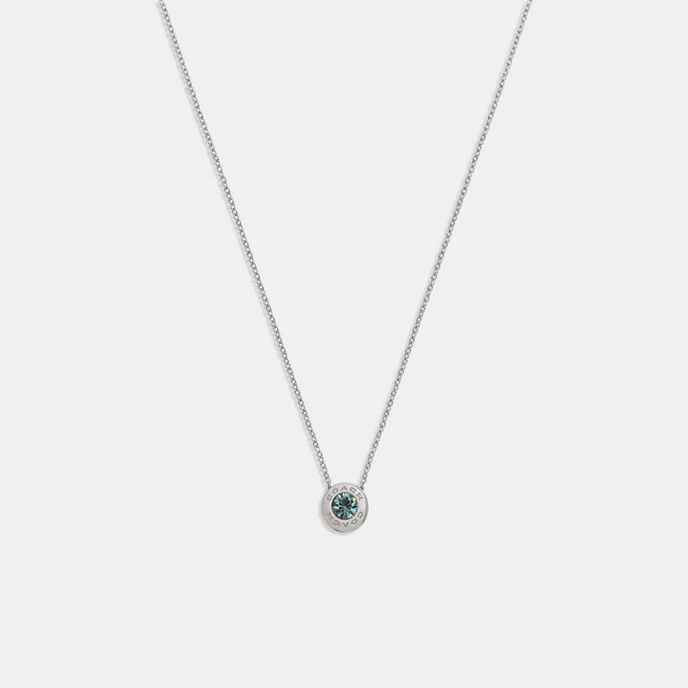 Open Circle Stone Strand Necklace - 54514 - Silver/Blue
