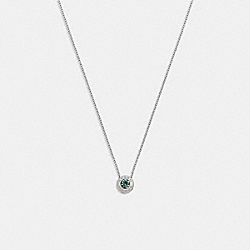 COACH 54514 Open Circle Stone Strand Necklace SILVER/BLUE