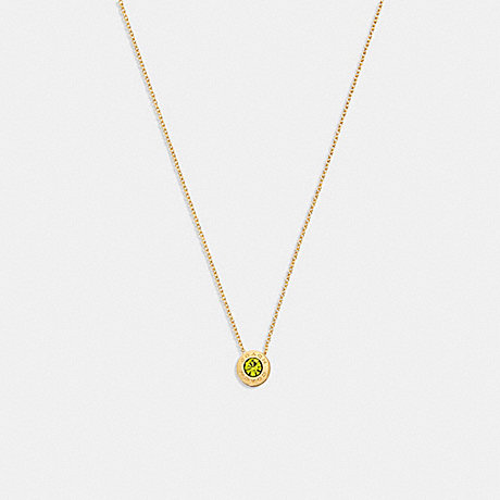 COACH 54514 Open Circle Stone Strand Necklace Gold/-Green