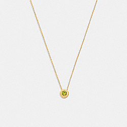 Open Circle Stone Strand Necklace - 54514 - Gold/ Green