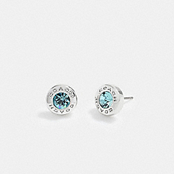 Open Circle Stone Strand Earrings - 54516 - Silver/Blue