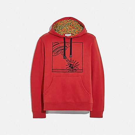 COACH DISNEY MICKEY MOUSE X KEITH HARING HOODIE - RED - 5470