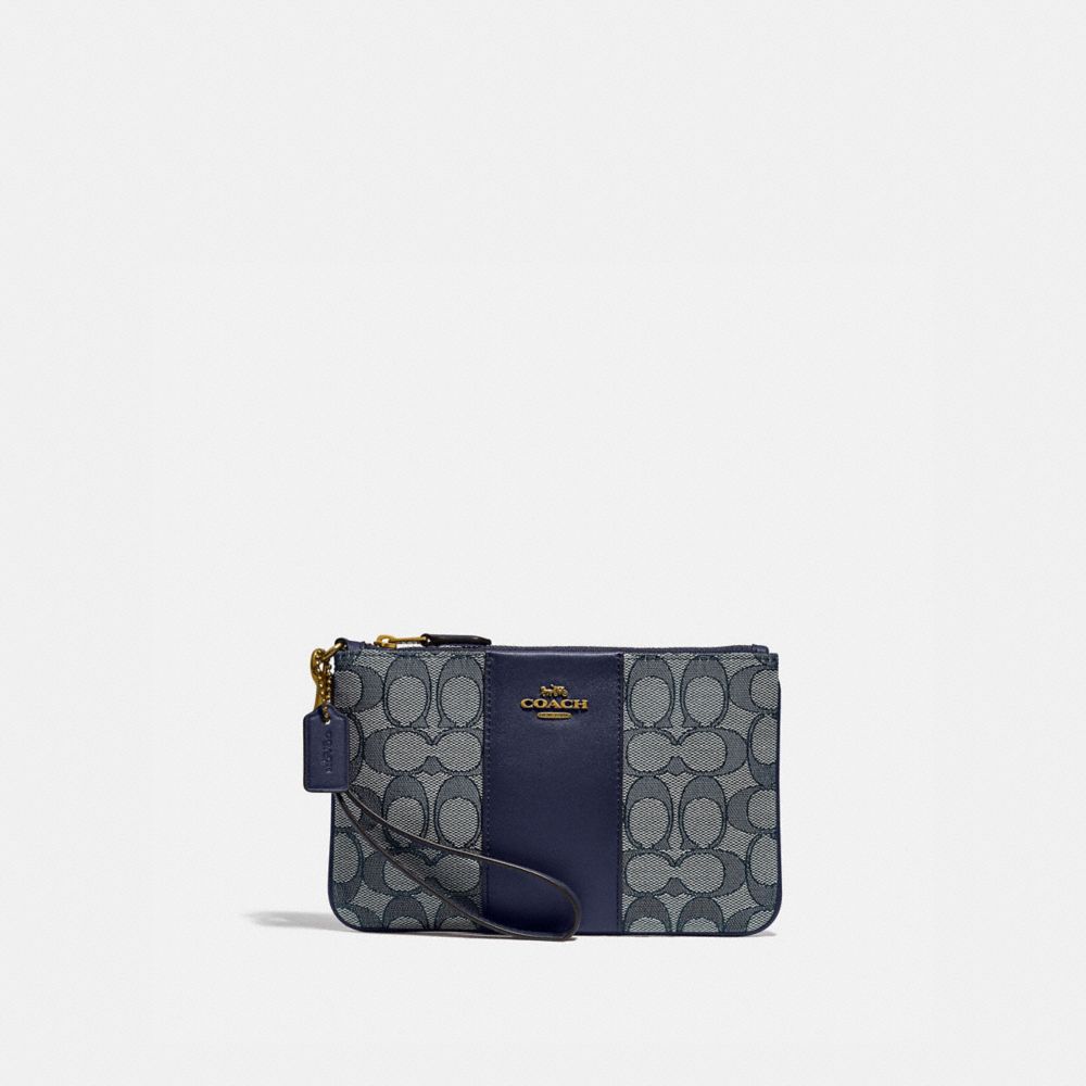 coach jacquard wristlet