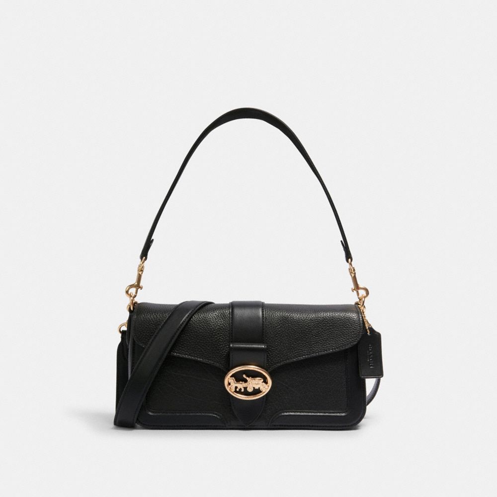 COACH Georgie Shoulder Bag - GOLD/BLACK - 5493