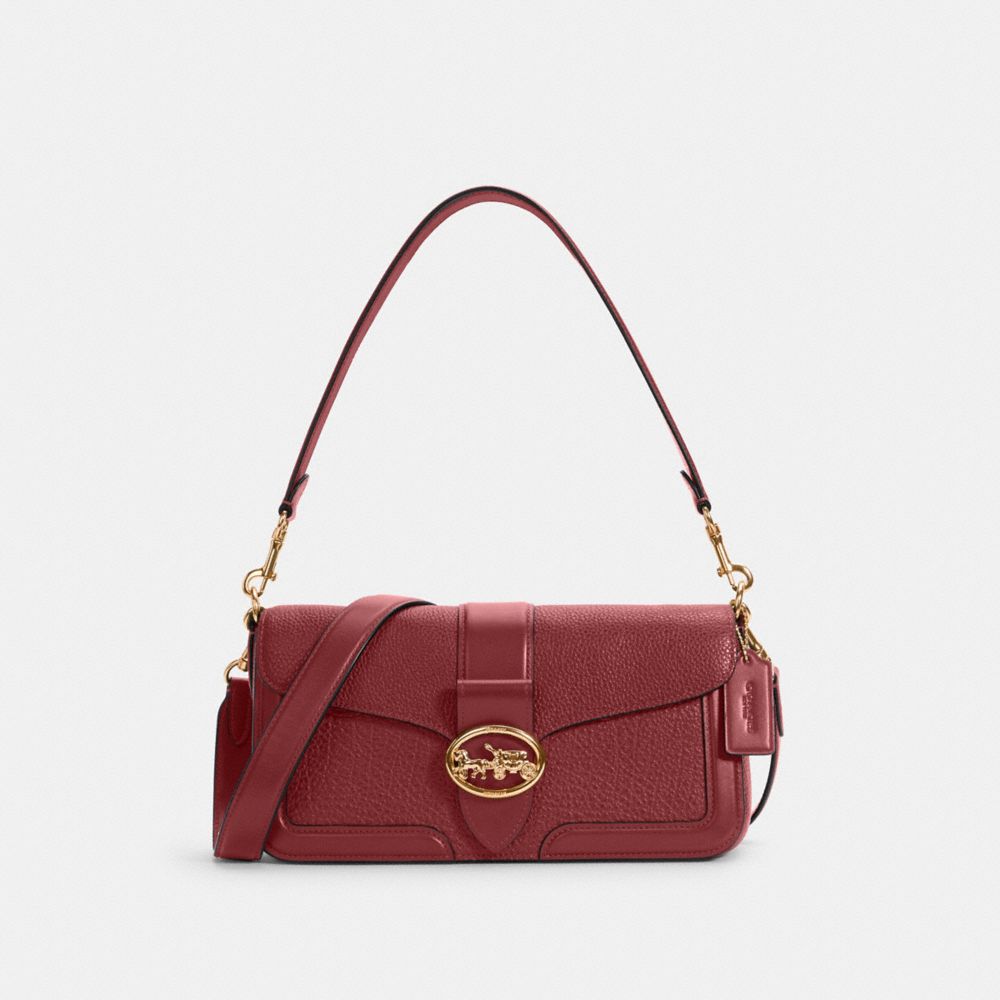 Georgie Shoulder Bag - GOLD/CHERRY - COACH 5493