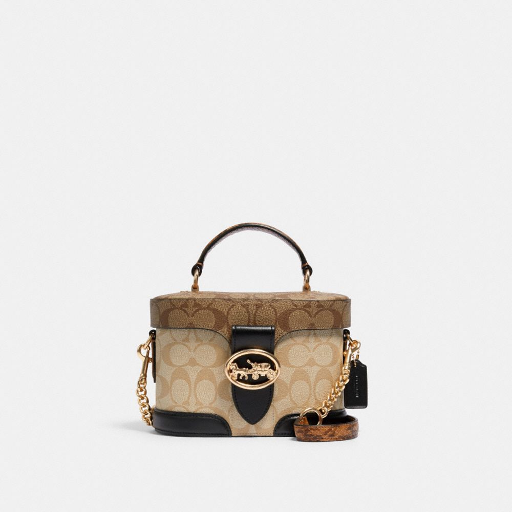 Coach georgie gem crossbody online in blocked signature canvas