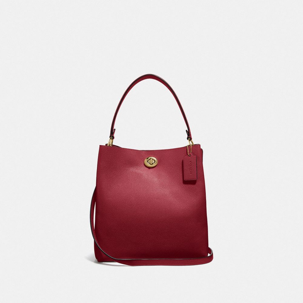 COACH 55200 - CHARLIE BUCKET BAG GOLD/DEEP RED