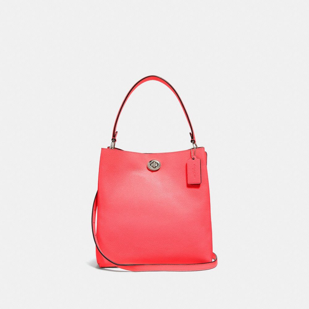 CHARLIE BUCKET BAG - SV/BRIGHT CORAL - COACH 55200