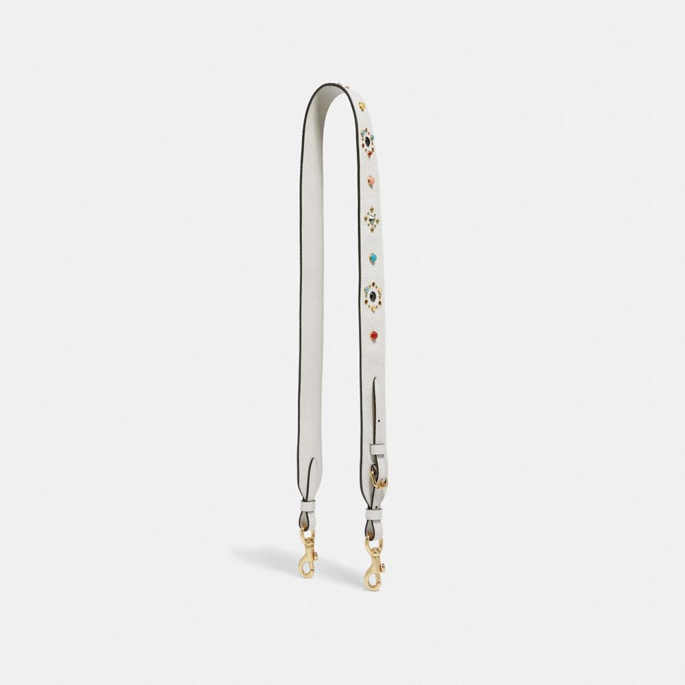 STRAP WITH RIVETS - CHALK/GOLD - COACH 55380