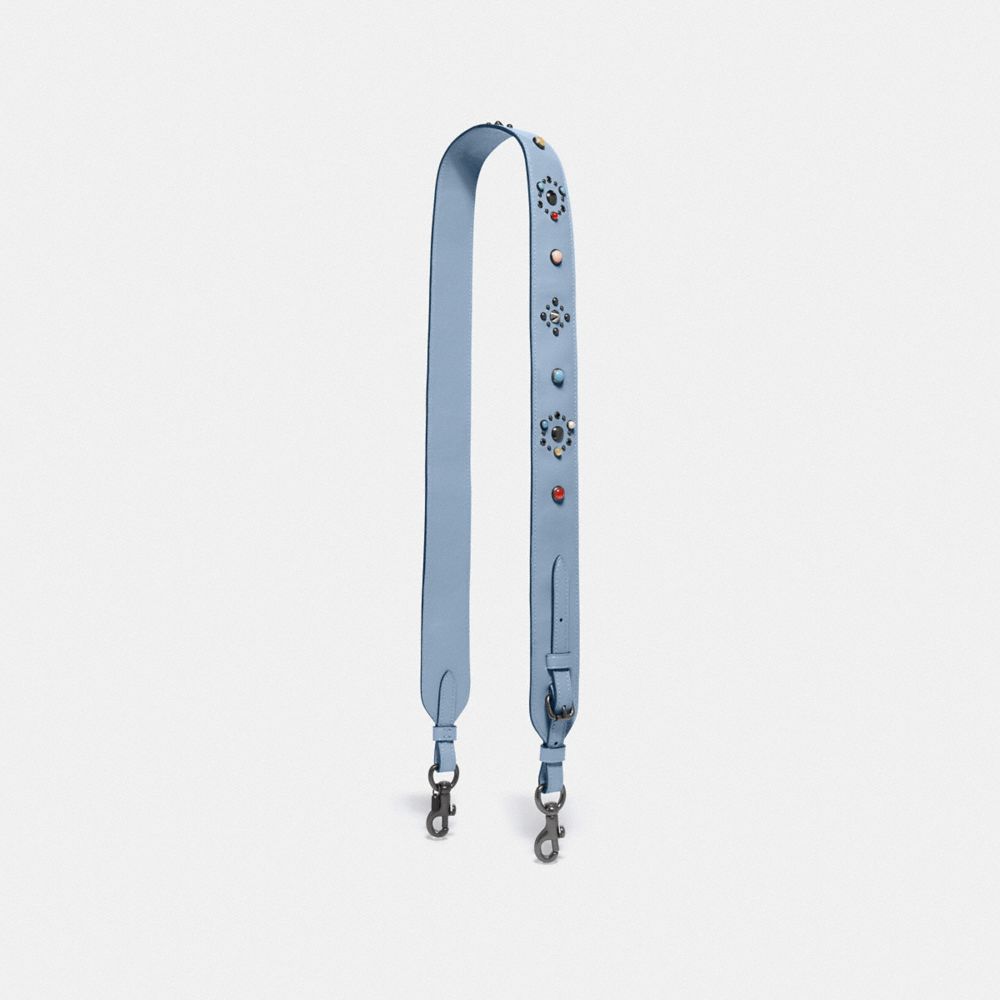 COACH STRAP WITH RIVETS - SLATE/PEWTER - 55380