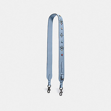 COACH STRAP WITH RIVETS - SLATE/PEWTER - 55380