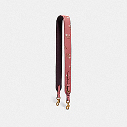 STRAP WITH FLORAL PRINT - 55506 - BRIGHT CORAL/BRASS