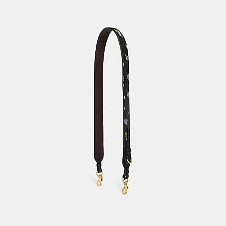 COACH STRAP WITH FLORAL PRINT - BLACK/GOLD - 55506