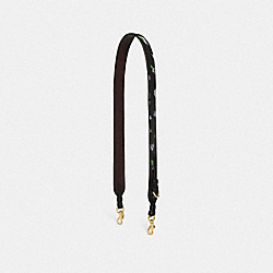 STRAP WITH FLORAL PRINT - BLACK/GOLD - COACH 55506