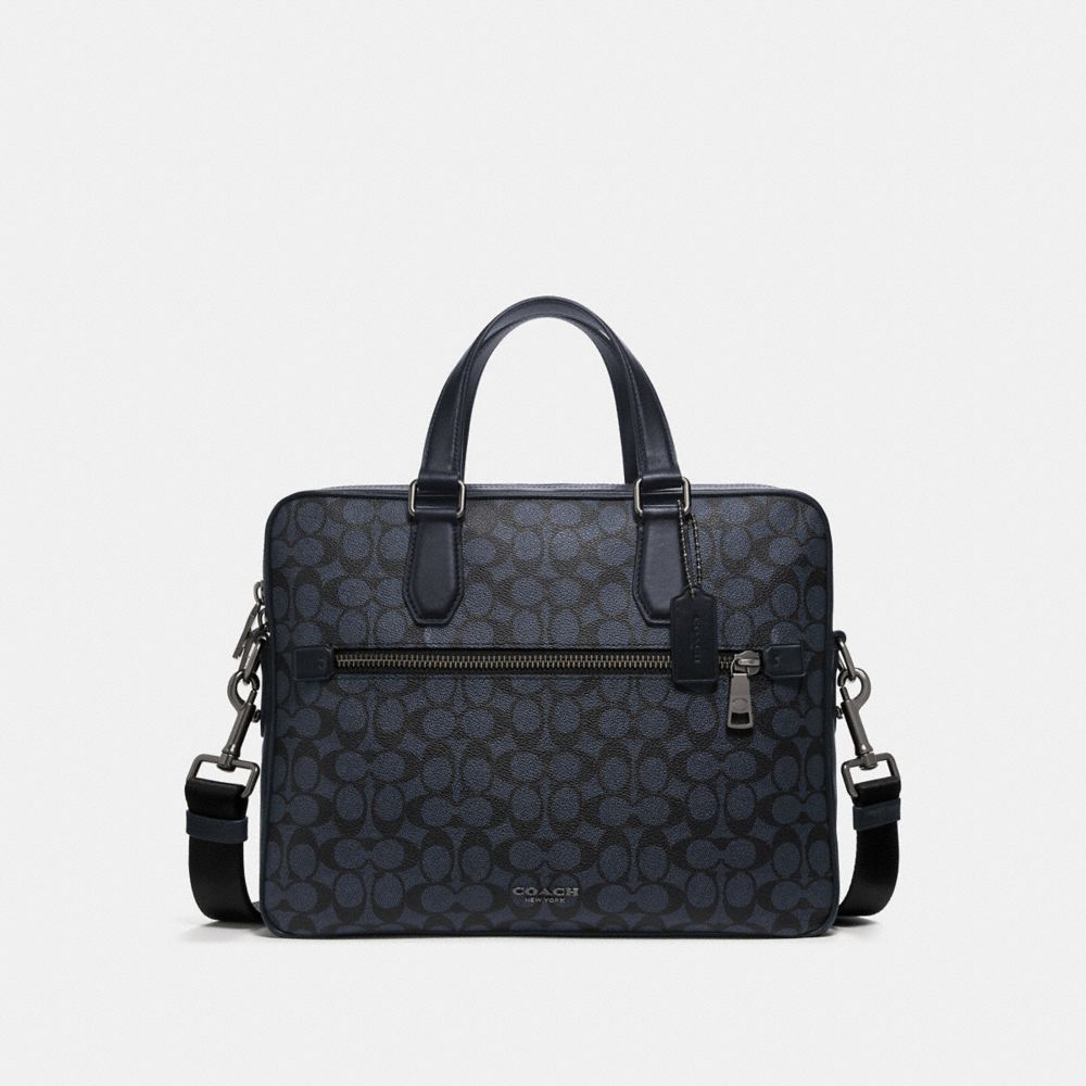 COACH 55569 Kennedy Brief In Signature Canvas QB/MIDNIGHT NAVY