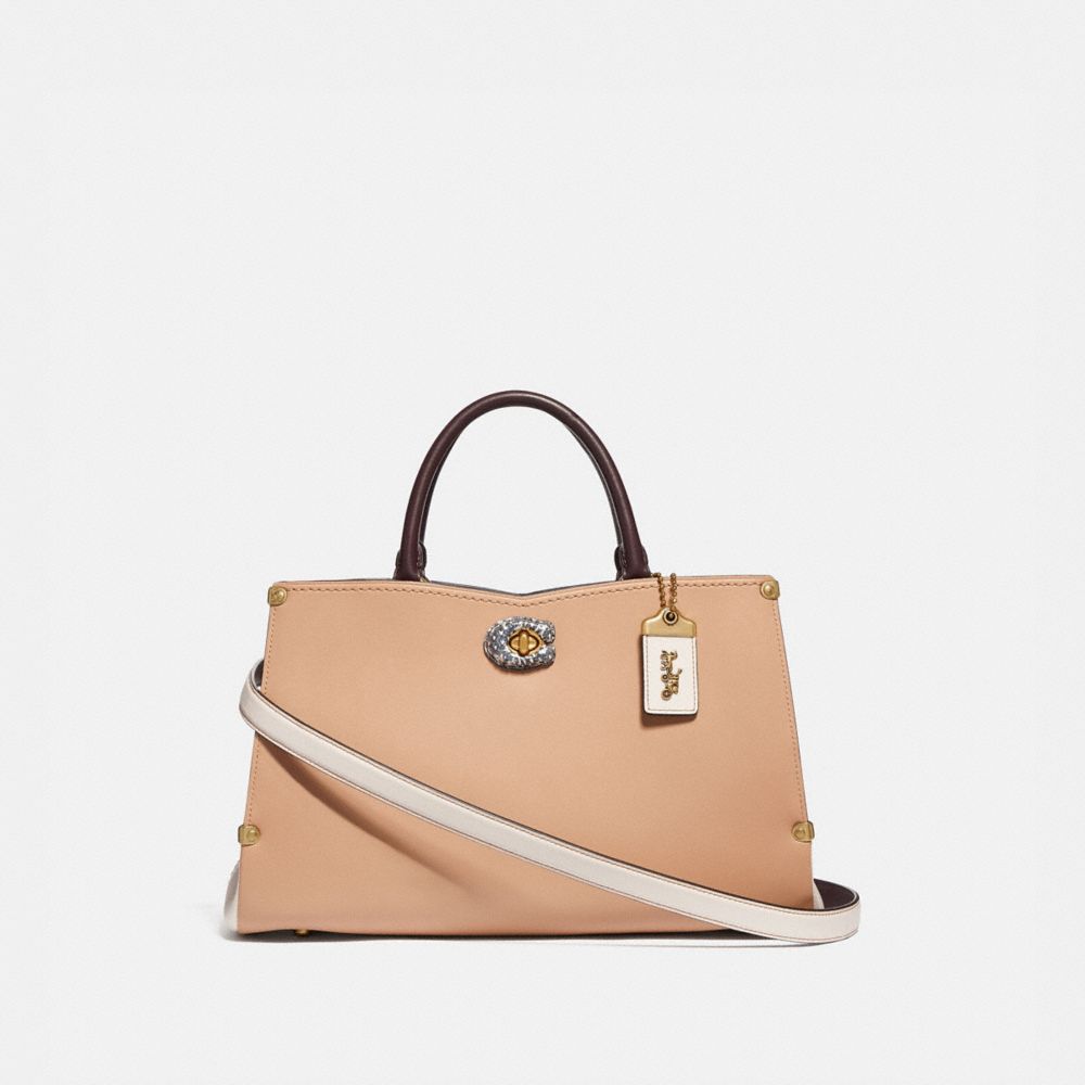 COACH MASON CARRYALL IN COLORBLOCK WITH SNAKESKIN DETAIL - B4/BEECHWOOD CHALK - 55599