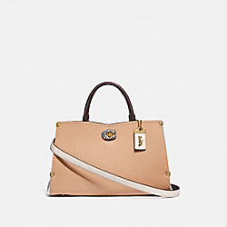 MASON CARRYALL IN COLORBLOCK WITH SNAKESKIN DETAIL - B4/BEECHWOOD CHALK - COACH 55599