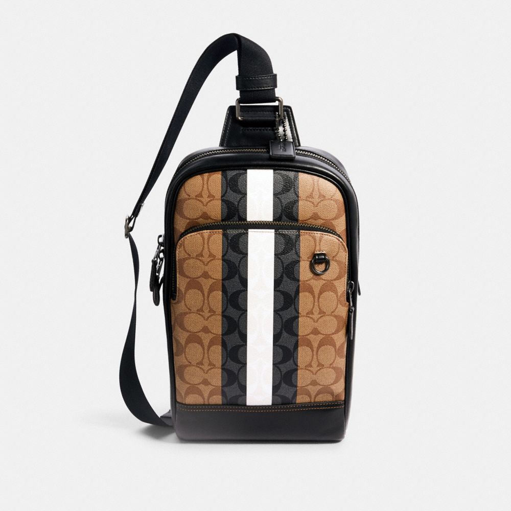 COACH 5572 - GRAHAM PACK IN BLOCKED SIGNATURE CANVAS WITH VARSITY