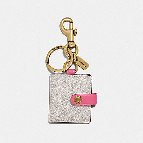 COACH PICTURE FRAME BAG CHARM IN SIGNATURE CANVAS -  - 55785