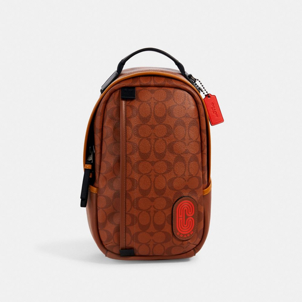 COACH EDGE PACK IN SIGNATURE CANVAS - QB/REDWOOD MULTI - 5600