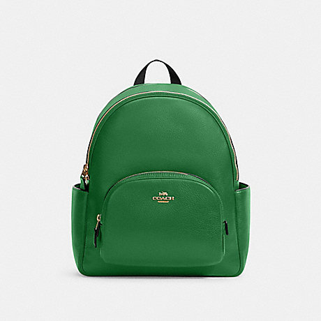 COACH 5666 Court Backpack Gold/KELLY-GREEN