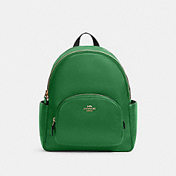 COACH 5666 Court Backpack GOLD/KELLY GREEN