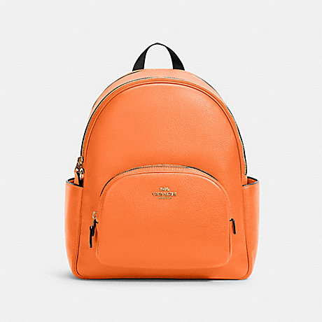 COACH Court Backpack - GOLD/CANDIED ORANGE - 5666